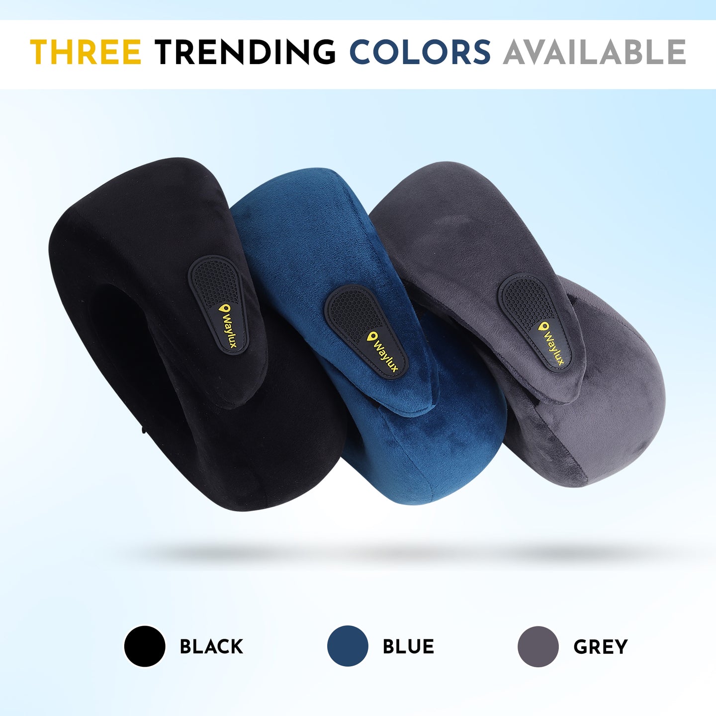 Waylux Travel Neck Pillow, 100% Memory Foam I Lightweight Neck Support Pillow