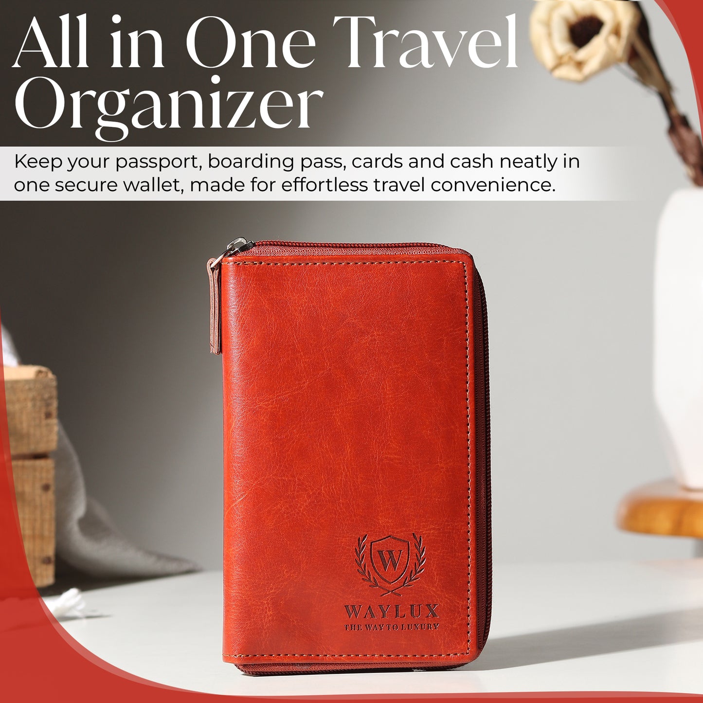 Waylux Passport Cover & Wallet | Vegan Leather | Travel Document Holder