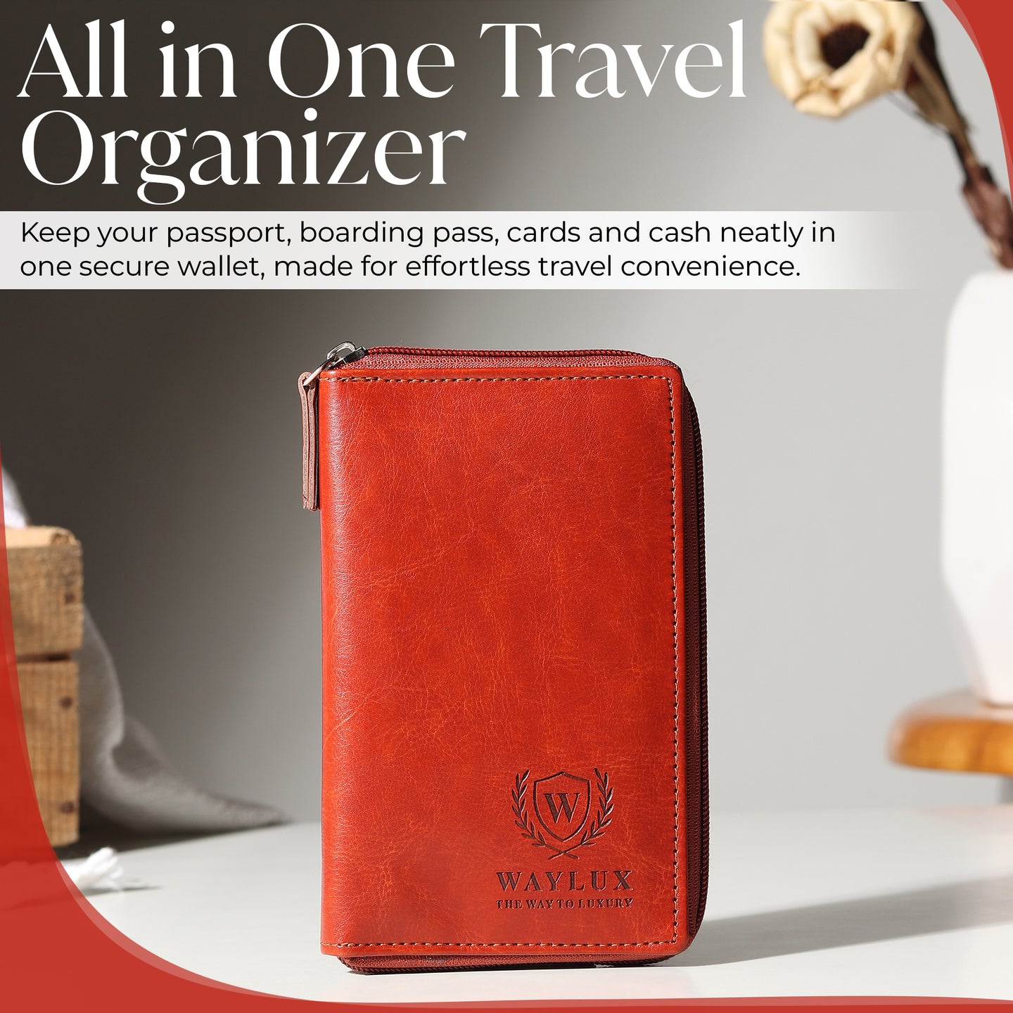 Waylux Passport Cover & Wallet | Vegan Leather | Travel Document Holder